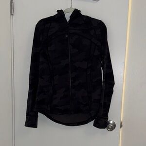 Lulu Lemon Black Camouflage Zip-Up Jacket
